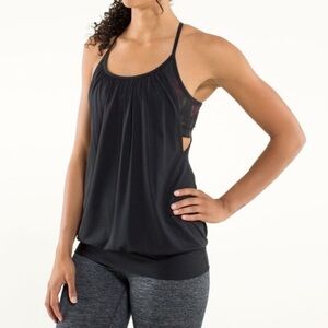 Lululemon Yoga Built-In Bra Tank Top, black, size 4